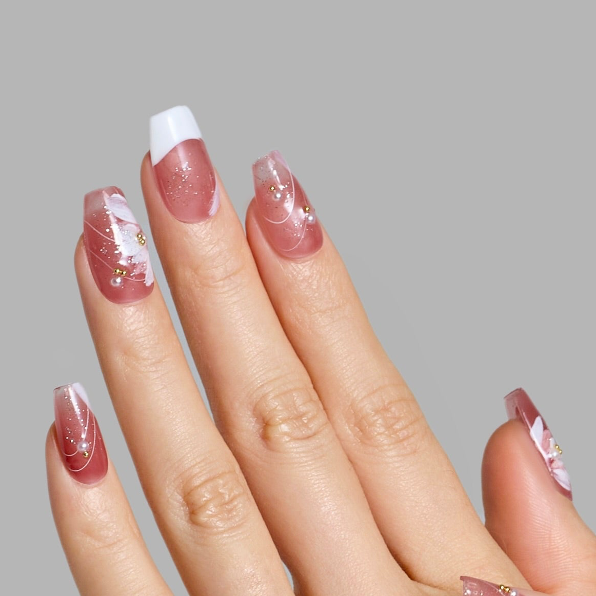 Pink Petal Dreamscape Nails
