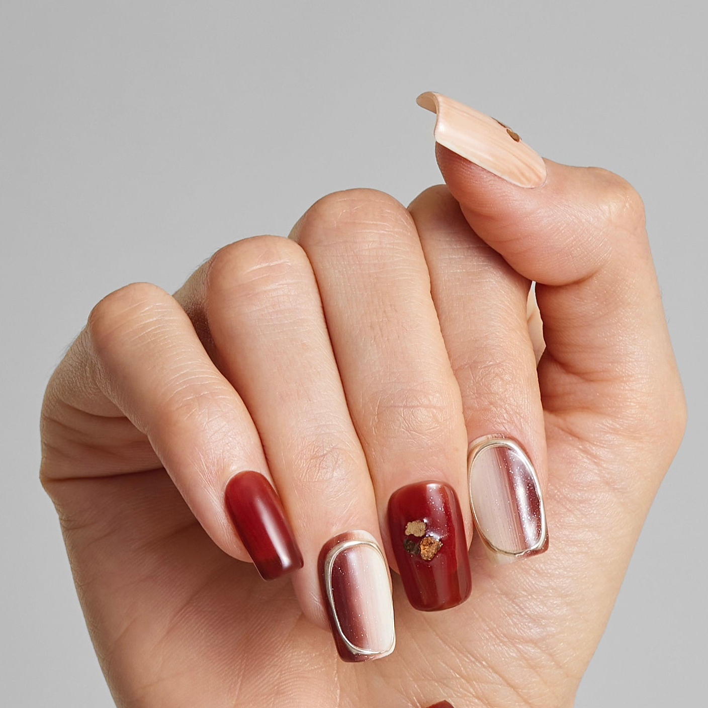 Autumn Glow Floral Nails