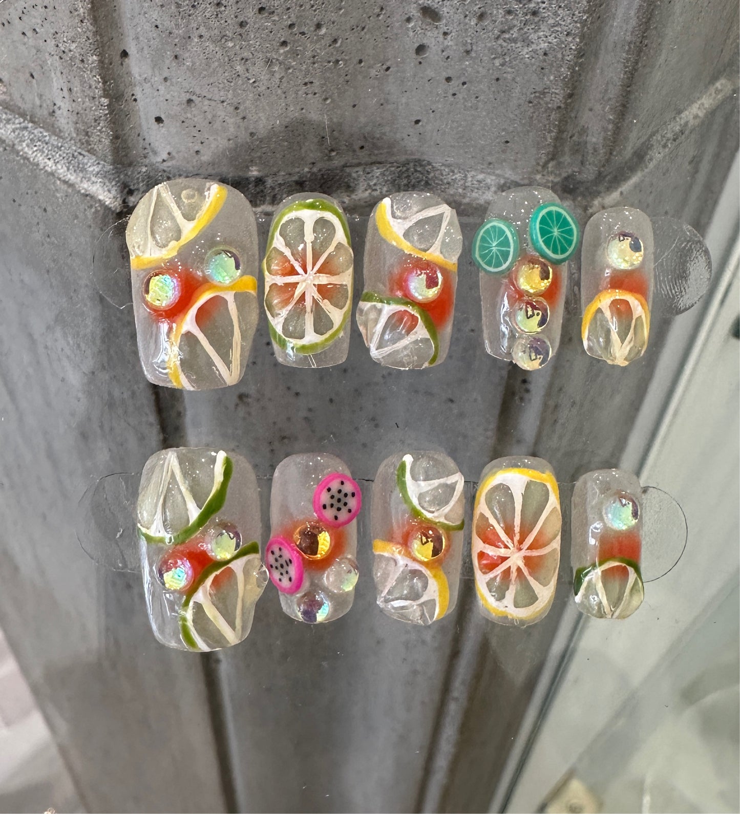 Citrus Dream Pastel Nails