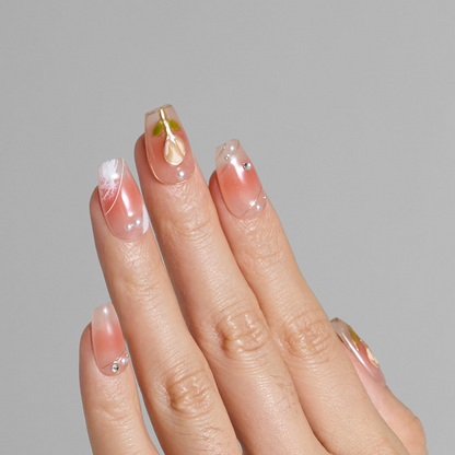 Blushing Lily Delight Nails