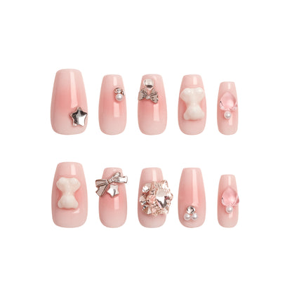 Blush Fantasy Embellished Nails