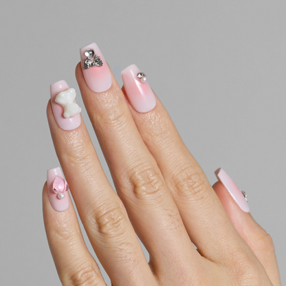Blush Fantasy Embellished Nails