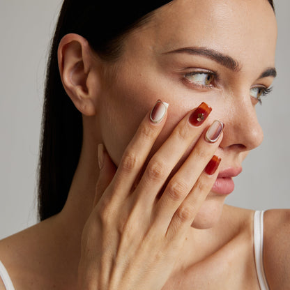 Autumn Glow Floral Nails