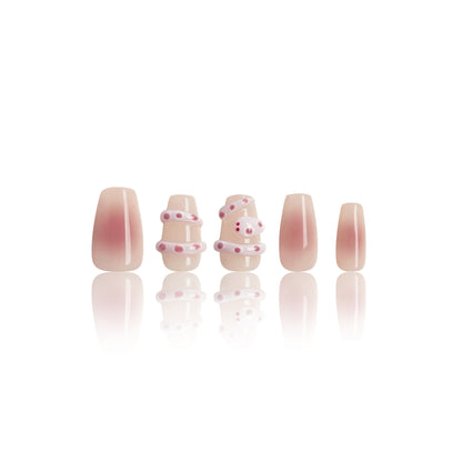 Blush Swirl Dots Nails