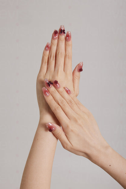 Romantic Blush Embellished Nails
